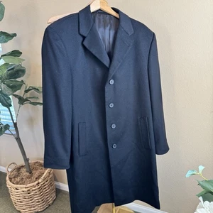 Cardinal of Canada Wool Cashmere Overcoat Men’s 44T (44 Tall) Black Formal Coat - Picture 1 of 13