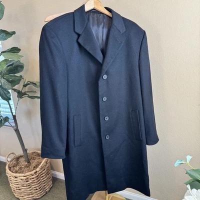 Cardinal of Canada Wool Cashmere Overcoat Men’s 44T (44 Tall) Black Formal Coat - Image 1 of 4
