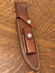90s era Randall Genuine Sullivan Leather Sheath Model 6” with Stone EXC - Picture 1 of 4