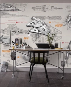 Giant Star Wars Wall mural photo Wallpaper starships chlildrens room paper decor - Picture 1 of 6