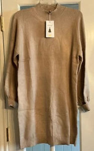 NWT ZESICA Women's Mock Turtleneck Sweater Midi Dress Long Sleeve Ribbed Knit - Picture 1 of 13