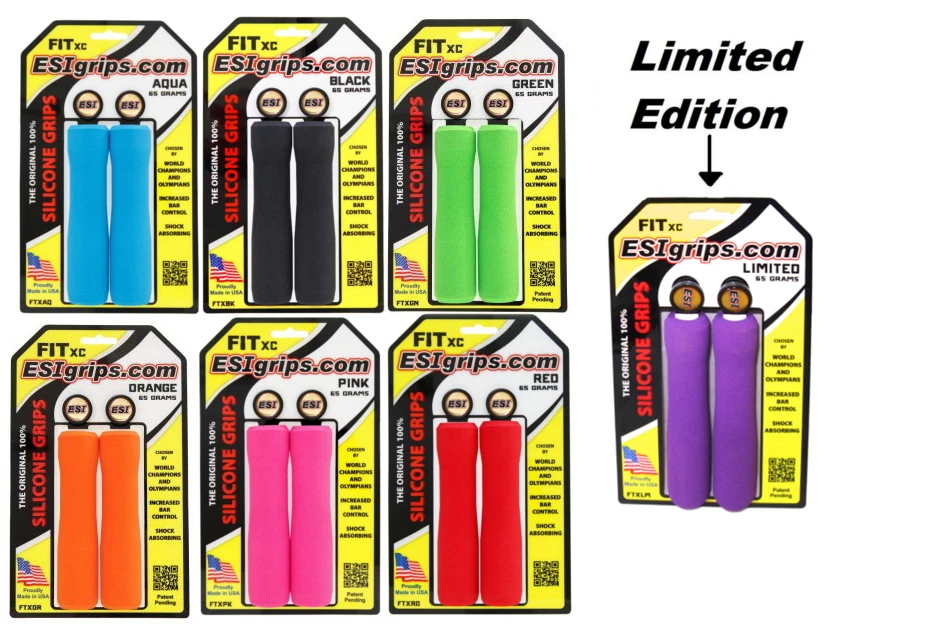 Assorted Colors ESI Fit XC Ergonomic Silicone MTB Bike Grips Shock Absorbing - Image 1 of 1