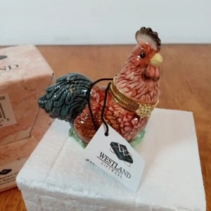 Rooster Chicken Hinged Trinket Box with Closure Westland Giftware NIB NOS - Picture 1 of 10