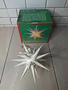 VINTAGE MORAVIAN ADVENT AND CHRISTMAS STAR Lights Up 7" Made In China Decor