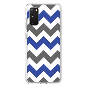 Clear Case for Galaxy S (Pick Model) Blue Grey Chevron Stripes - Picture 1 of 12