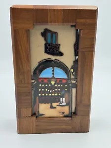 Vintage OREY Music Box, Ceramic Picture, Wood Frame, Beautiful, Working, Rare! - Picture 1 of 9