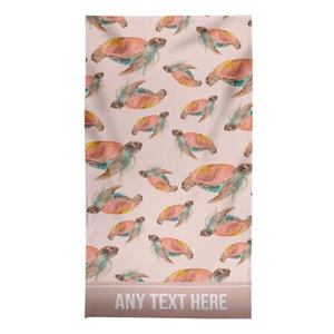 150 x 75 cm Personalised Pink Sea Turtle Beach Towel Holiday Pool - Picture 1 of 12