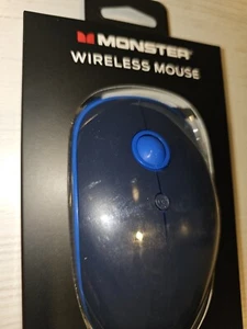 Monster Wireless Mouse Silent Clicks Compact Light Portable 2.4G Blue Accents - Picture 1 of 10