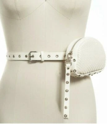 INC INTERNATIONAL CONCEPTS White WOVEN Fanny Pack, Belt Bag Purse SZ XL NWT - Image 1 of 2