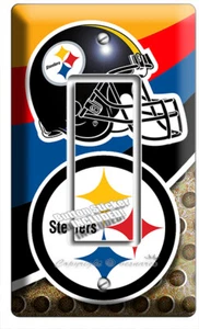 PITTSBURGH STEELERS FOOTBALL TEAM 1 GFCI LIGHT SWITCH PLATES ROOM MAN CAVE DECOR - Picture 1 of 1