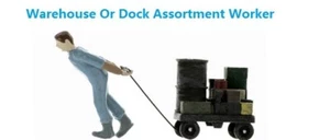 Dock/Warehouse Worker Pulling full Cart Of Items Painted And Ready To Go #498 - Picture 1 of 4