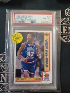 PSA 8 -James Worthy 1991-92 Upper Deck  #473 Los Angeles Lakers Card