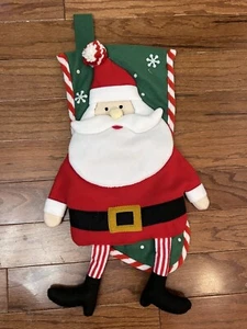 Santa’s Best Christmas Stocking Santa Hanging Legs 17” - Picture 1 of 2