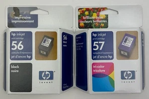 Genuine HP Inkjet Print Cartridges 56 Black & 57 Tri-Color Lot Of 2 - Imagen 1 de 2