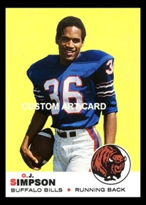 OJ Simpson Buffalo Bills 1969 Custom Made Football Art Card - Picture 1 of 2
