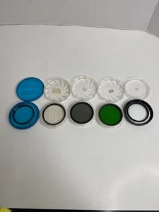 Lot Of (5) Vintage Filters Japan Hoya 55 49, Kenko 55, Asahi Pentax 49 Skylight - Picture 1 of 8