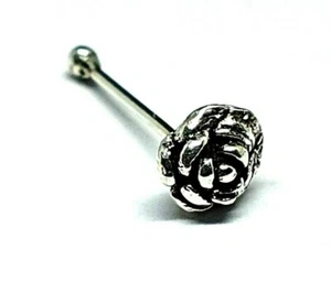 Borchia naso fiore rosa 3,5 mm rosa 22 g (0,6 mm) ossido argento sterling oss... - Foto 1 di 12