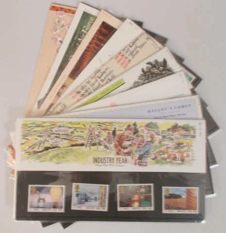 1986 Royal Mail Commemorative Presentation Packs. Sold separately & as year set Cover