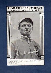 RUBE WADDELL, Athletics + | Original 1948 ESCO Exhibit Baseball's Great HOF B