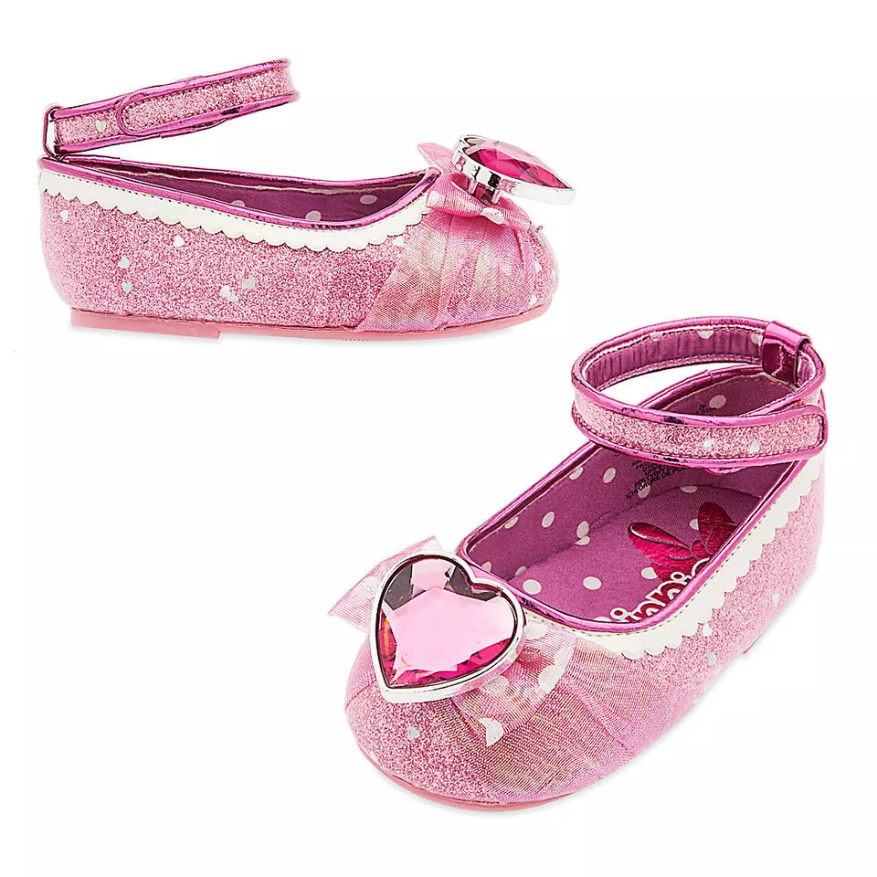Sapatos fantasia bebê Minnie Mouse Disney Store com joia de coração tamanho 0-6 6-12 meses - Imagem 1 de 1