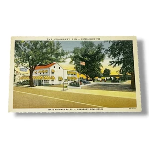 Cartolina The Cranbury Inn Cranbury New Jersey cartolina di lino D202 - Foto 1 di 2