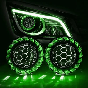 2.5'' Honeycomb HID Bixenon Projector Lens Turbine Angel Eyes Headlight Retrofit - Foto 1 di 7