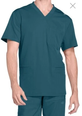Conjunto Médico Dickies Dynamix Para Hombre Talla Pequeña Top/Pantalones de Carga Cortos Caribeños (Verde azulado) Foto 1 de 2