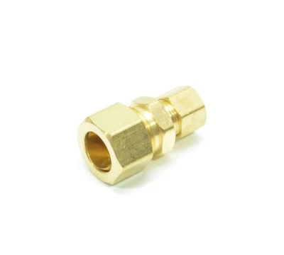 5/8 - 3/8 OD Compression Copper Tube Union Straight Joiner Fitting Air Gas Water - Image 1 of 4