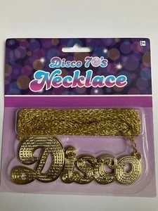 1970 Collar Discoteca Oro Falso Collar Discoteca Joyería Halloween - Imagen 1 de 1