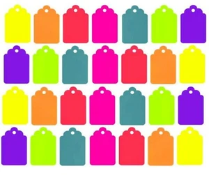 100 etiquetas de precio de mercancía en blanco etiqueta de cupón de cuerda al por menor etiqueta 1,25"" x 0,75"" - Imagen 1 de 1