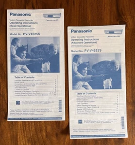 Panasonic PV-V4525S VCR Owners Instruction Manuals ~ both Basic and Advanced - Picture 1 of 1