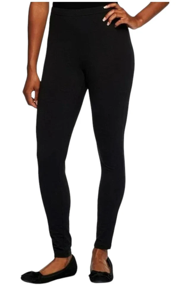 Leggings de punto negros con ajuste de control para mujer Foto 1 de 1