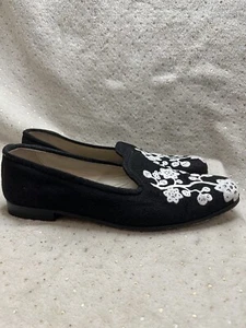 Zapatillas para mujer Stubbs & Wootton ""FLORAL"" mocasines negros talla 9 - Imagen 1 de 9