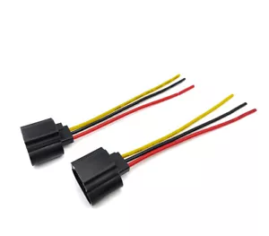 Wire Pigtail Female Ceramic 9008 H13 Two Harness Headlight Bulb Socket Connector - Picture 1 of 6
