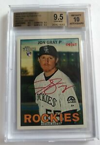 2016 Jon Gray Topps Heritage Real One Auto Red Ink #ROAJG RC BGS 9.5 ROOKIE