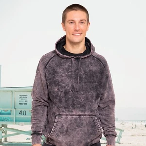 Acid Wash Hoodie, Vintage Cloud Black Raglan Hoodie, Mineral Wash Hoodie - Picture 1 of 6