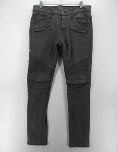 Hudson Jeans Men 32 Gray The Blinder Biker Moto Skinny Denim Button Fly 32X34 - Picture 1 of 15