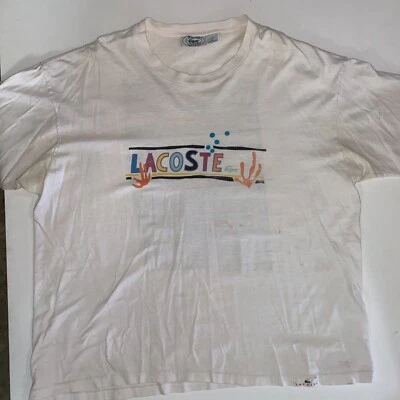 Camiseta vintage Lacoste de una sola puntada 1990 Fish in the Sea talla XL Foto 1 de 4