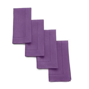 Solino Home Linen Dinner Napkins 20x20 Inch for Fall, Solid, Classic Hemstitch - Picture 1 of 144
