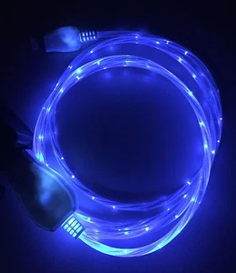 FLOW LIGHT-UP 3FT LED USB charger cable FOR Apple iPhone 8 7 6 plus 5s MICRO B C - Picture 1 of 30