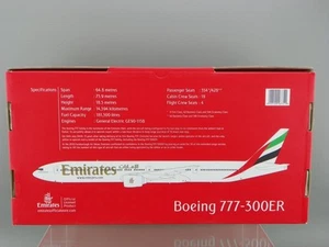 Emirates Store Diecast 1:200 Boeing 777-300ER Emirates Airlines Striped Tail NM - Picture 1 of 13