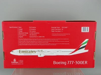 Emirates Store Diecast 1:200 Boeing 777-300ER Emirates Airlines Striped Tail NM - Image 1 of 4