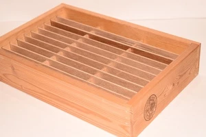 Cassetta porta nastro vintage Napa Valley 30 slot portaoggetti da parete legno 10x15x3" - Foto 1 di 6