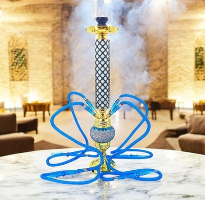 shisha set komplett neu/ 4 Schläuche /  2 LED Lichte  /blau - Bild 1 von 4