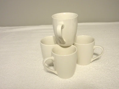 10 Strawberry Street Simply cupé blanco 12 OZ Juego de 4 tazas - Caja abierta nueva Foto 1 de 4