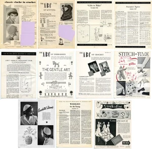 Posten Häkeln, Sticken, Nähen - How To - 40er 50er 8,5 x 11 einige ausklappbar - Bild 1 von 12