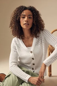 M&Co Womens Crochet Cardigan - Picture 1 of 7