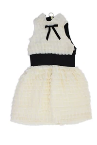 Zoe LTD Girls Ruffle Layered Sleeveless Zip Back Shift Dress Cream Size 7 - Picture 1 of 4