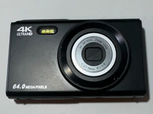 4K Ultra HD schwarz 64MP 16x optischer Zoom Digitalkamera mit Akku - getestet funktioniert - Bild 1 von 7