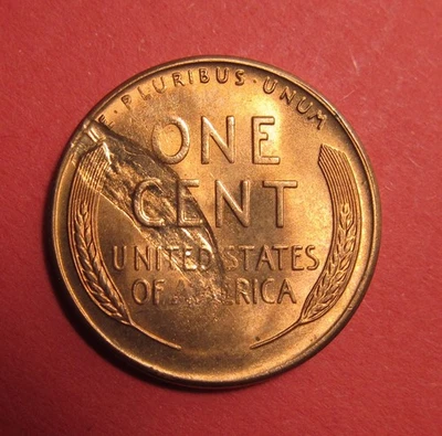 1946 S/S Lincoln Wheat Cent Mint Error - DDR-003, RPM-014, Struck Through - BU - Image 1 of 4